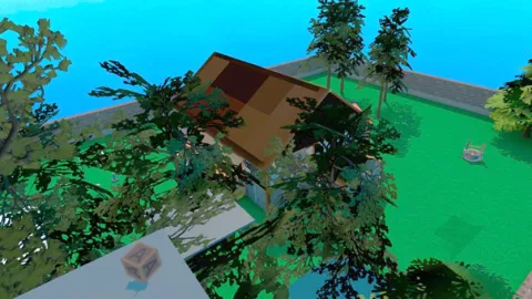 Virtual reality wereld: huis en tuin