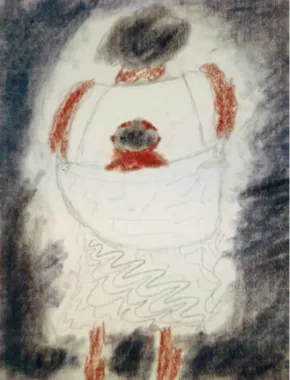 Afrikaanse moeder met een baby in een draagdoek op de rug