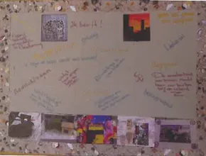 Kaart met tekst en plaatjes